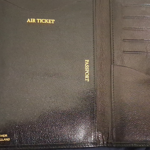 Black leather travel wallet - leather,