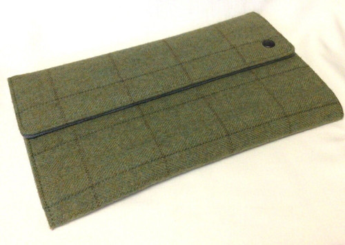 Green plaid tweed card - plaid,