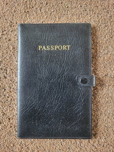 Vintage black leather travel - black,