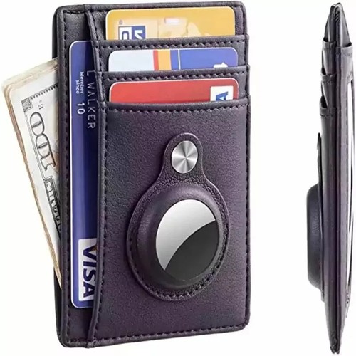 For airtag wallet leather - wallet, pu